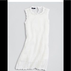 Brooks Brothers Girls Cotton Crochet White Dress